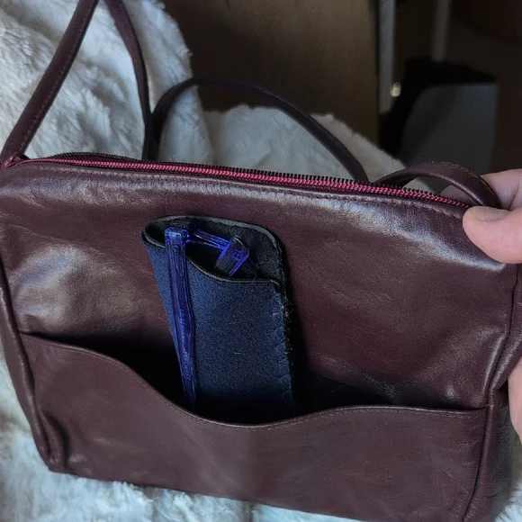 Vintage Liberty Belle Burgundy Leather Bag NWOT - Picture 3 of 9